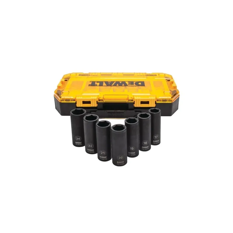 DeWALT Impulsa dziļās muciņas 1-2'' Toughbox 7gb.,17-24mm,