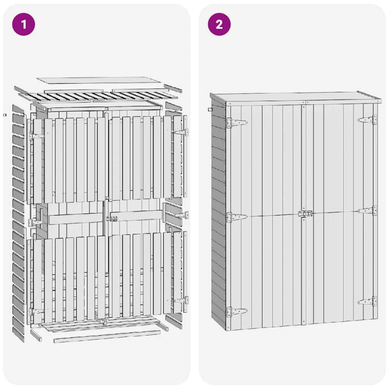 vidaXL dārza šķūnis, 123x50x171 cm, impregnēts priedes koks