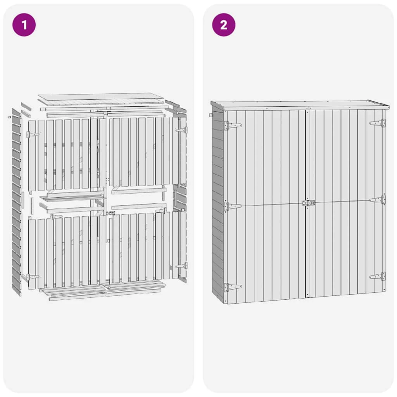 vidaXL dārza šķūnis, 163x50x171 cm, impregnēts priedes koks