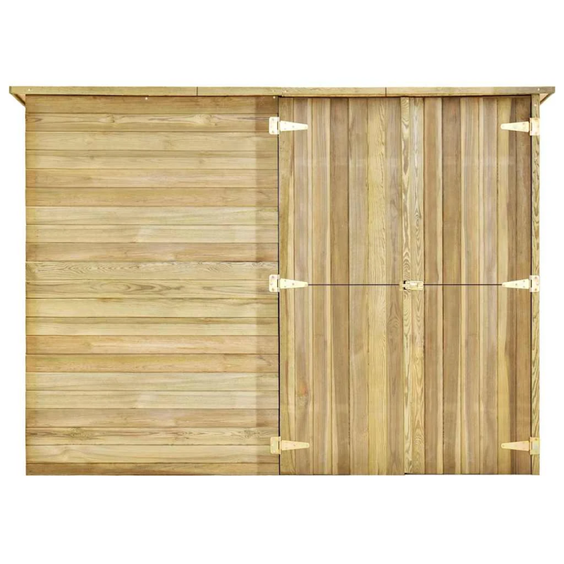 vidaXL dārza šķūnis, 232x110x170 cm, impregnēts priedes koks