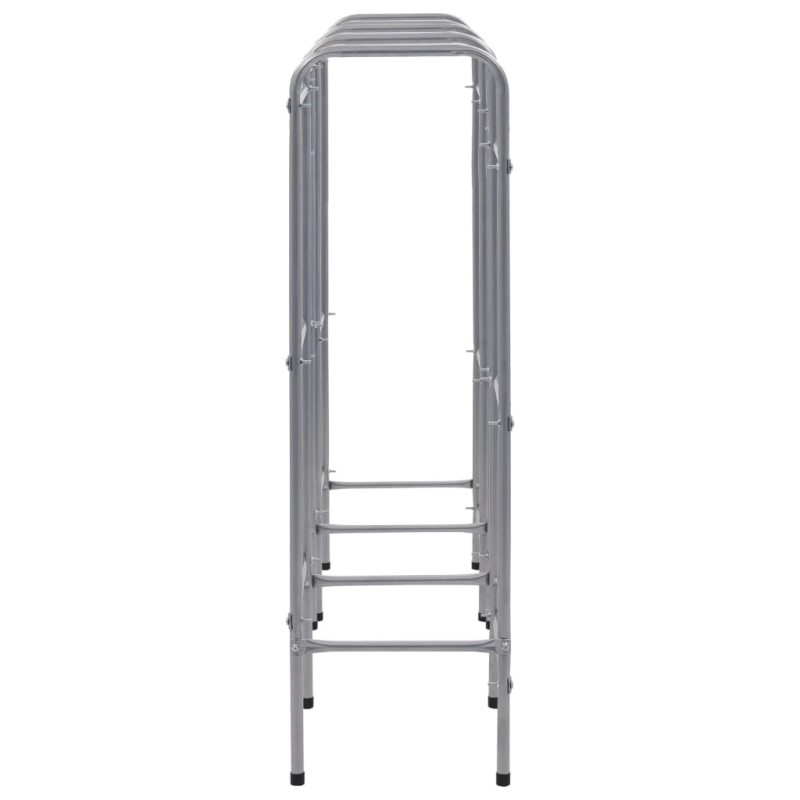 vidaXL uzglabāšanas plaukts 9 kastēm, sudraba krāsa, 145x33x116 cm