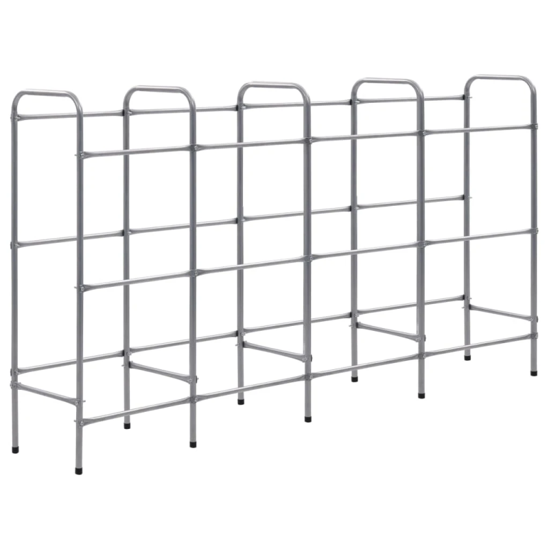 vidaXL uzglabāšanas plaukts 12 kastēm, sudraba krāsa, 190x33x116 cm