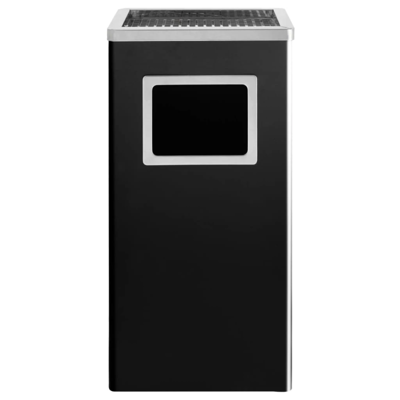 vidaXL atkritumu tvertne ar pelnu trauku, 45 L, tērauds, melna