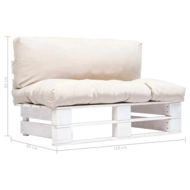 vidaXL dārza palešu dīvāns ar smilškrāsas matračiem, priedes koks