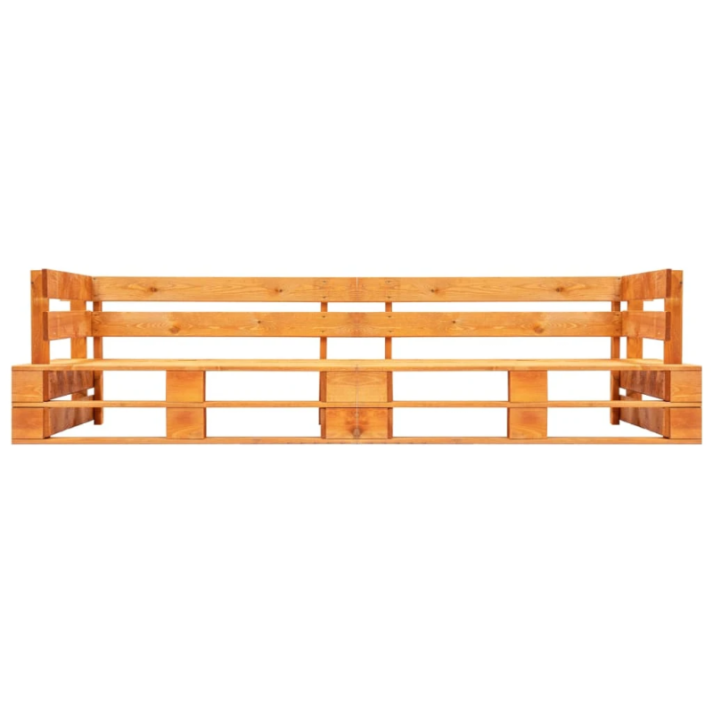 vidaXL divvietīgs dārza palešu dīvāns, medus brūns koks