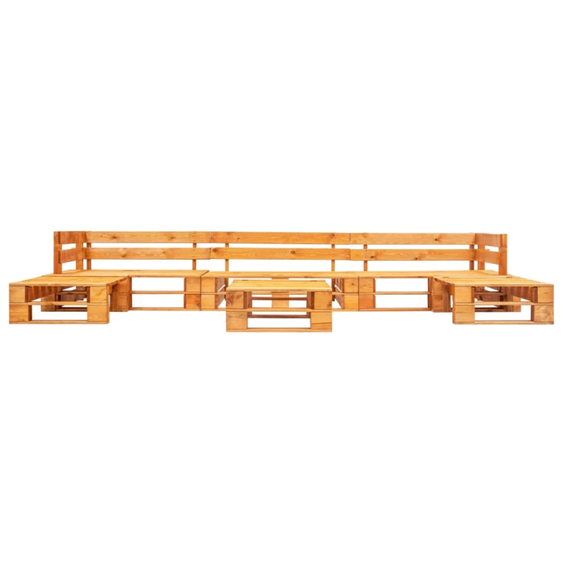 vidaXL 6-daļīgs palešu dīvāna komplekts, medus brūns koks