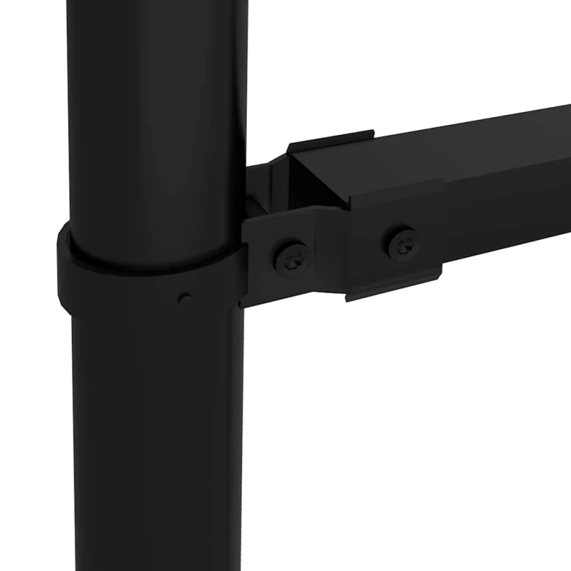 vidaXL dārza žogs ar pīķiem augšpusē, tērauds, ,0,5-0,75,x3,4 m, melns