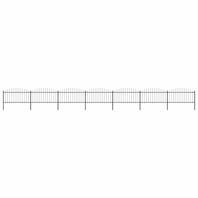 vidaXL dārza žogs ar šķēpu galiem, tērauds, 1248x150 cm, melns