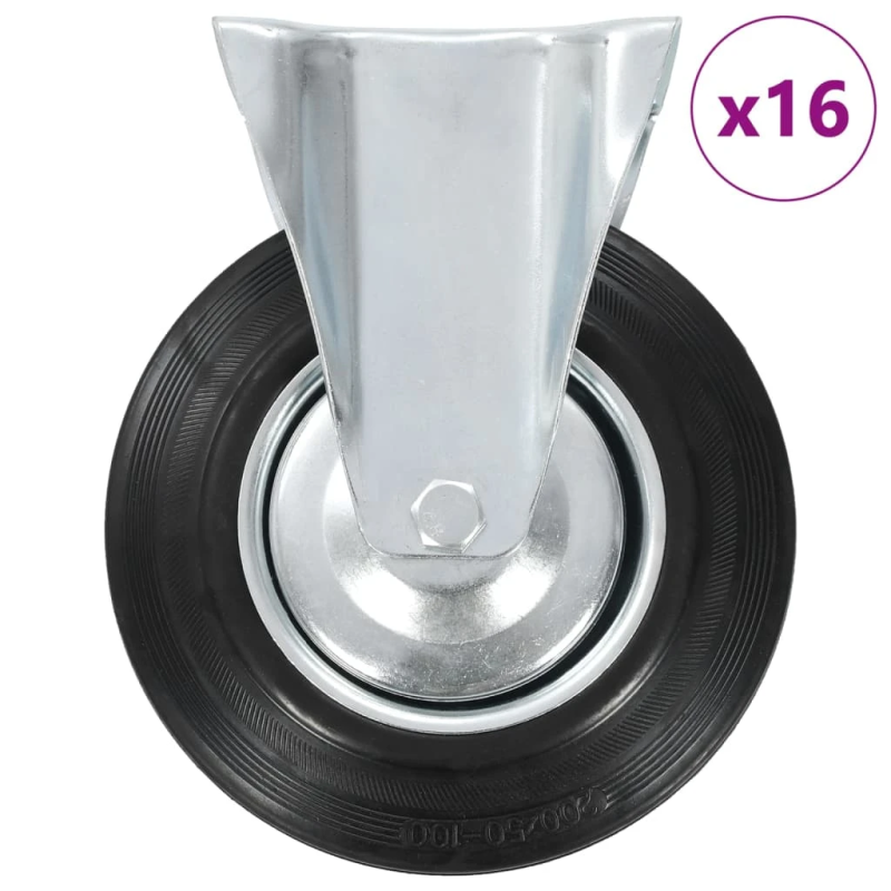 vidaXL fiksēti ritenīši, 16 gab., 200 mm