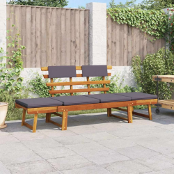 vidaXL dārza sols ar spilveniem, 190 cm, akācijas masīvkoks