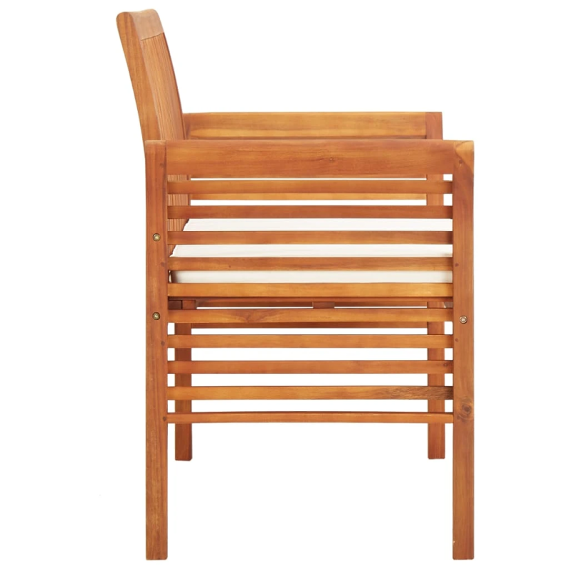 vidaXL divvietīgs dārza sols ar matraci, 120 cm, akācijas masīvkoks