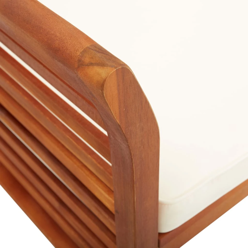 vidaXL trīsvietīgs dārza sols ar matraci, 150 cm, akācijas masīvkoks