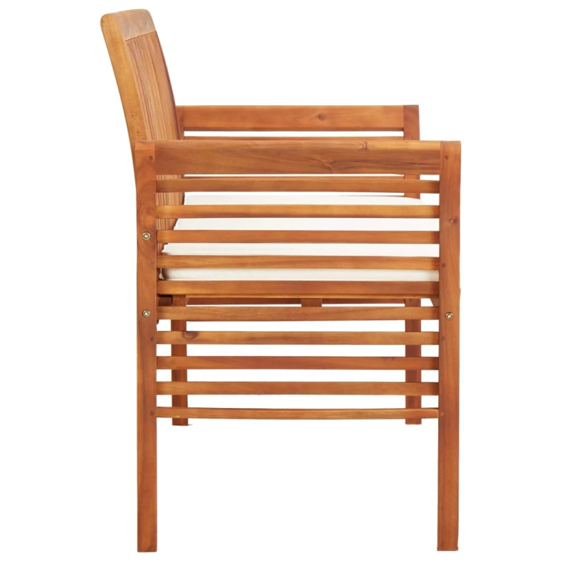 vidaXL trīsvietīgs dārza sols ar matraci, 150 cm, akācijas masīvkoks