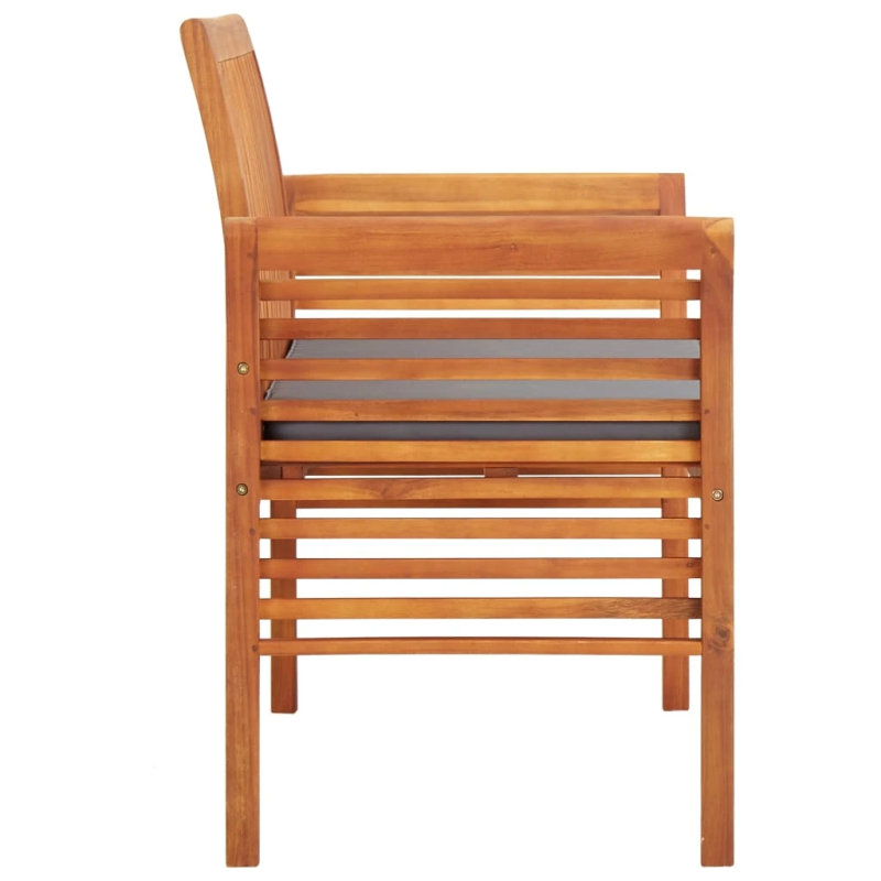 vidaXL divvietīgs dārza sols ar matraci, 120 cm, akācijas masīvkoks