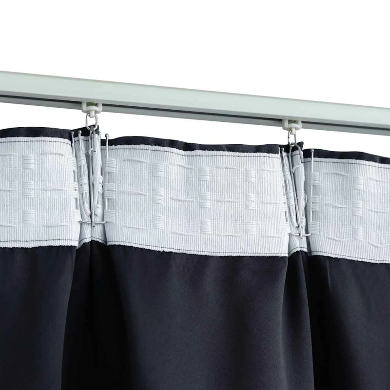 vidaXL biezie aizkari ar āķiem, 2 gab., antracītpelēki, 140x225 cm