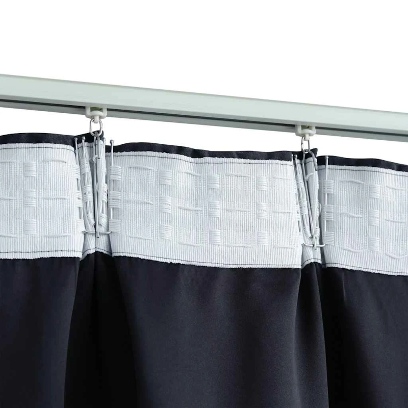 vidaXL biezie aizkari ar āķiem, 2 gab., antracītpelēki, 140x245 cm