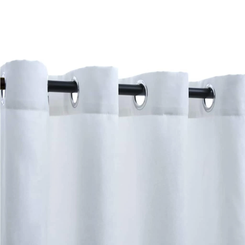 vidaXL biezie aizkari ar metāla riņķiem, 2 gb., pelēkbalti, 140x225 cm