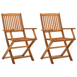 vidaXL saliekami dārza krēsli, 2 gab., akācijas masīvkoks