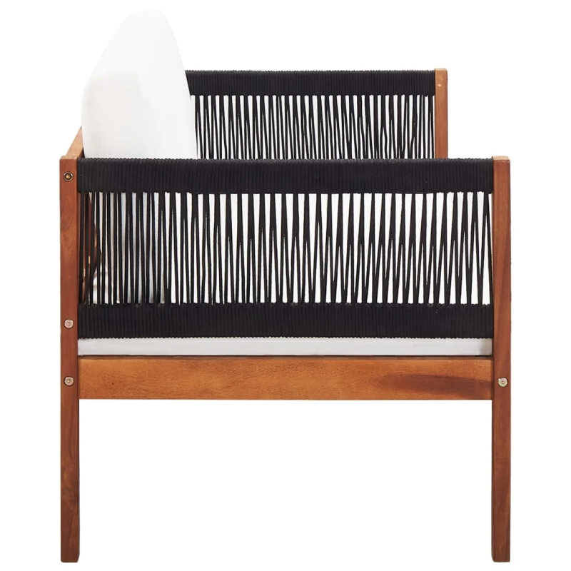 vidaXL dārza dīvāns, divvietīgs, akācijas masīvkoks