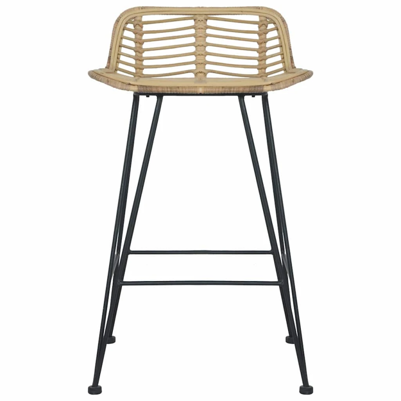 vidaXL bāra krēsli, 2 gab., dabīga rotangpalma