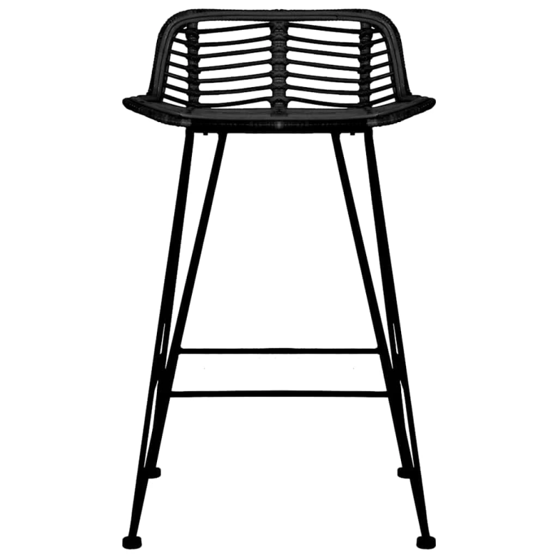 vidaXL bāra krēsli, 2 gab., melna rotangpalma