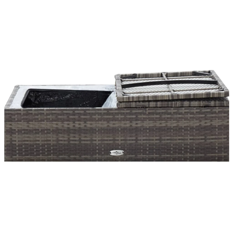 vidaXL 2-daļīgs dārza atpūtas mēbeļu komplekts ar matračiem, pelēks PE