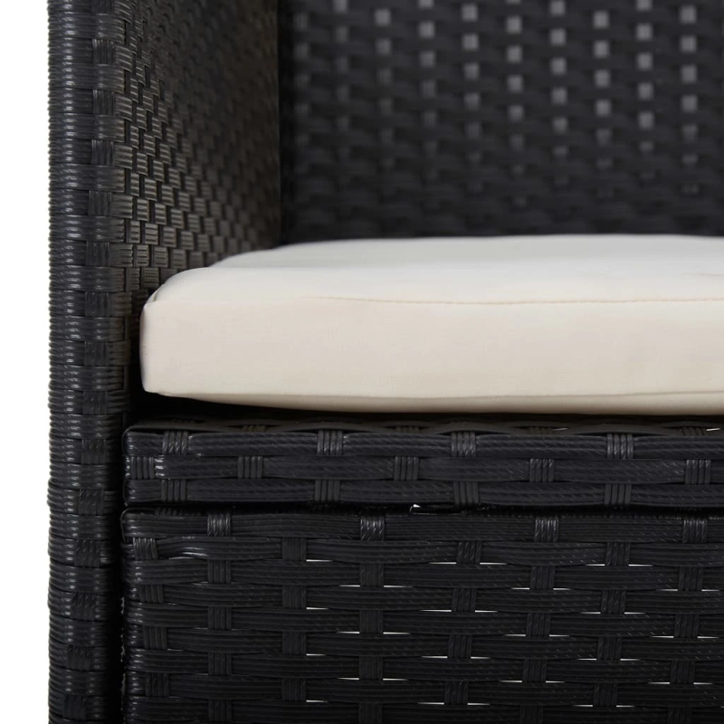 vidaXL dārza krēsli, 2 gab., PE rotangpalma, melni