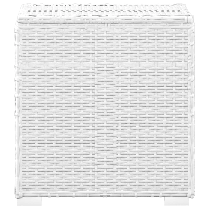 vidaXL sauļošanās zvilnis ar galdiņu, balts, PE pinums