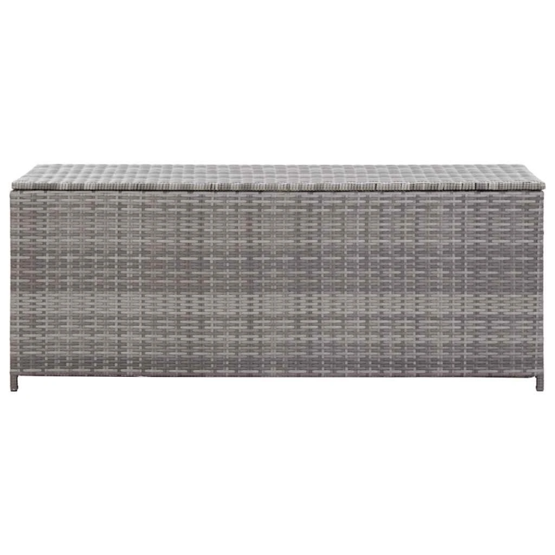 vidaXL dārza uzglabāšanas kaste, pelēka, 150x50x60 cm, PE rotangpalma
