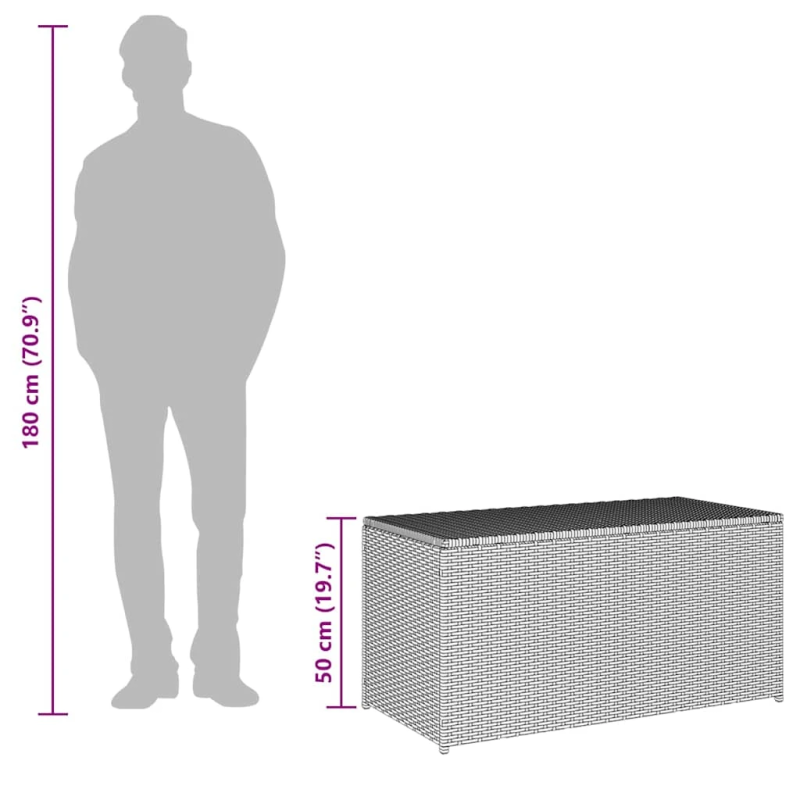 vidaXL dārza uzglabāšanas kaste, 100x50x50 cm, brūna PE rotangpalma