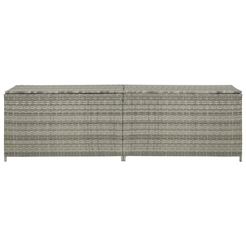 vidaXL dārza uzglabāšanas kaste, 200x50x60 cm, pelēka PE rotangpalma