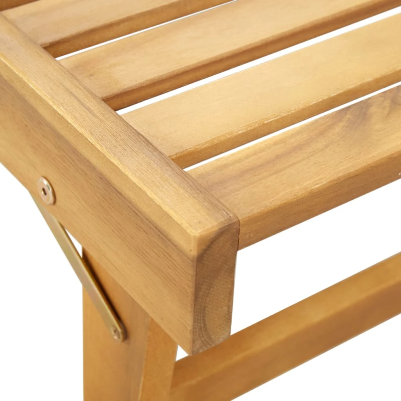 vidaXL sauļošanās zvilnis ar matraci, salokāms, akācijas masīvkoks