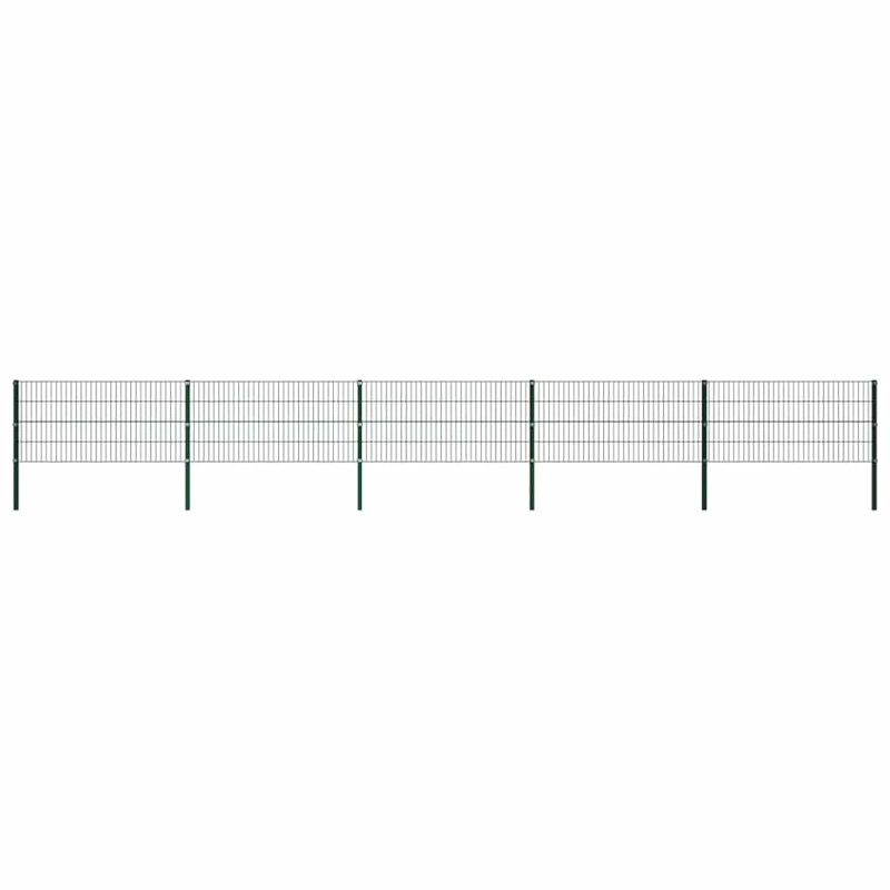 vidaXL žoga panelis ar stabiem, dzelzs, 867x80 cm, zaļš