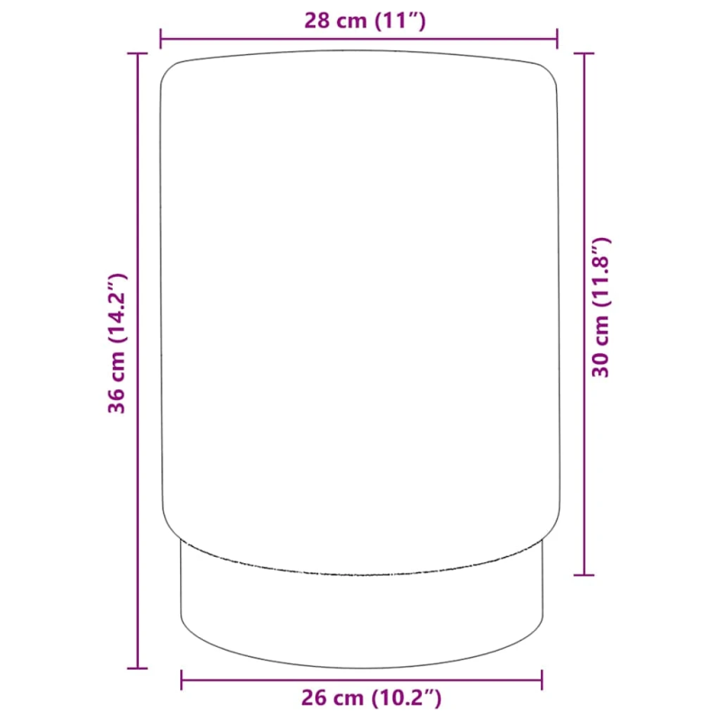 vidaXL soliņš, violets un zeltains samts 28 x 36 cm