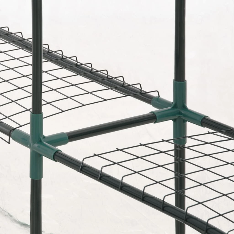 vidaXL siltumnīca ar 8 plauktiem, 143x143x195 cm