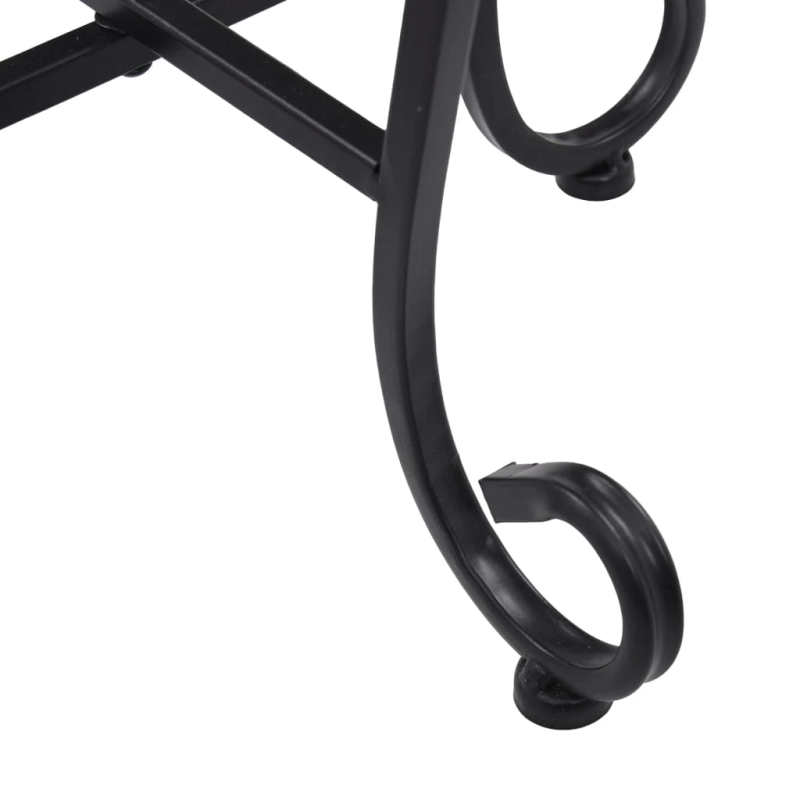 vidaXL mozaīkas galdi, 3 gab., melni ar baltu, keramika