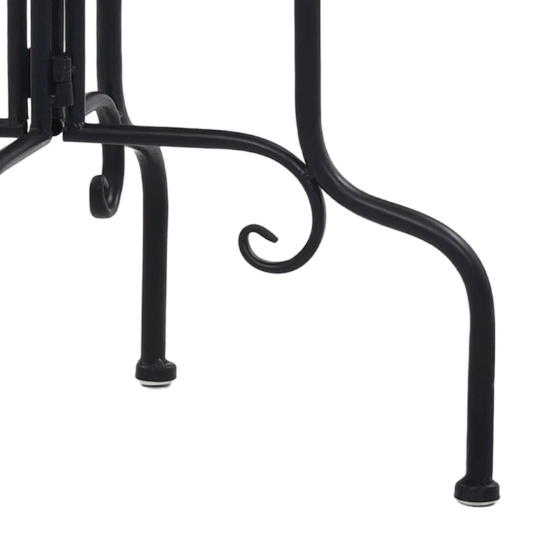 vidaXL mozaīkas galdiņš, melns ar baltu, keramika