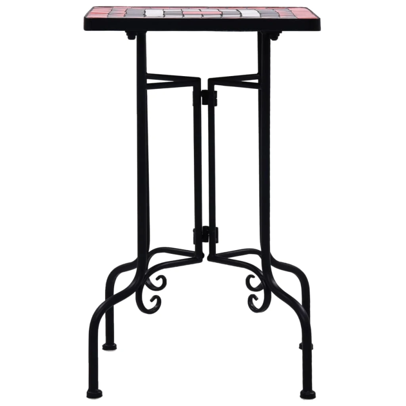 vidaXL mozaīkas galdiņš, sarkanbrūns ar baltu, keramika