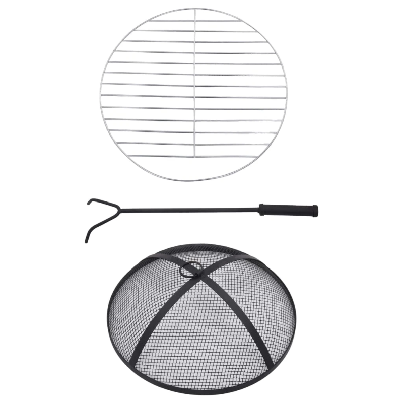 vidaXL galds ar ugunskura vietu, mozaīka, 68 cm, sarkanbrūns, balts