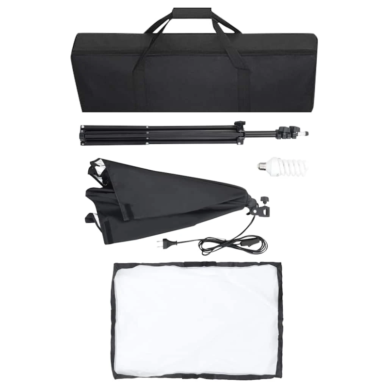 vidaXL profesionālas fotostudijas gaismas, 2 gab., melns tērauds