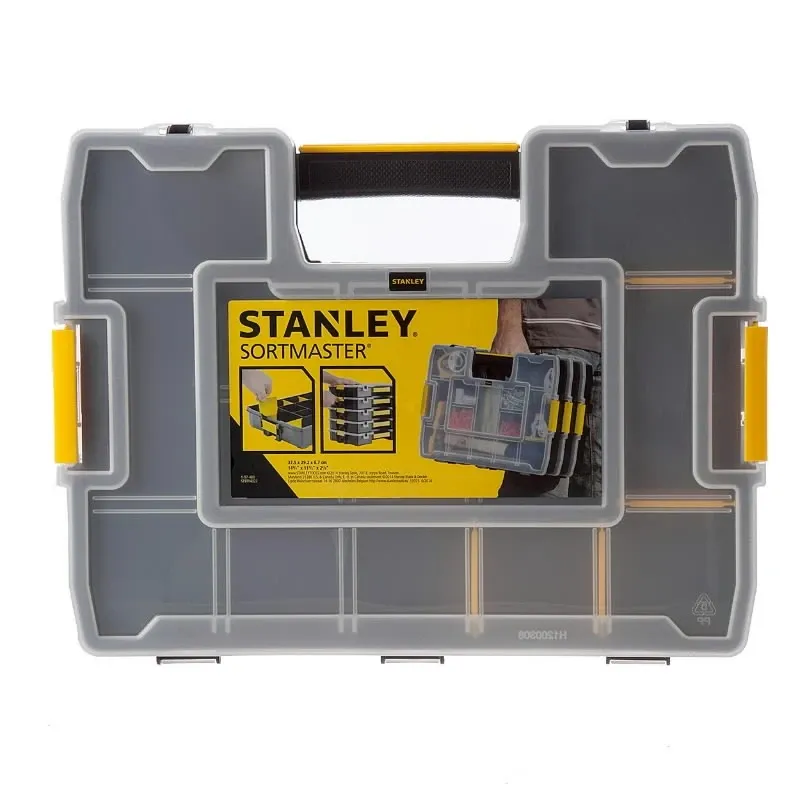 Instrumentu kaste Stanley 1-97-483, 37.5 cm x 29.2 cm x 6.7 cm, caurspīdīga-dzeltena
