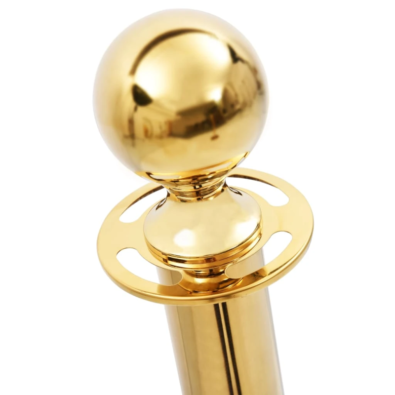 vidaXL trīsdaļīgs VIP rindu barjeru komplekts, nerūsējošs tērauds