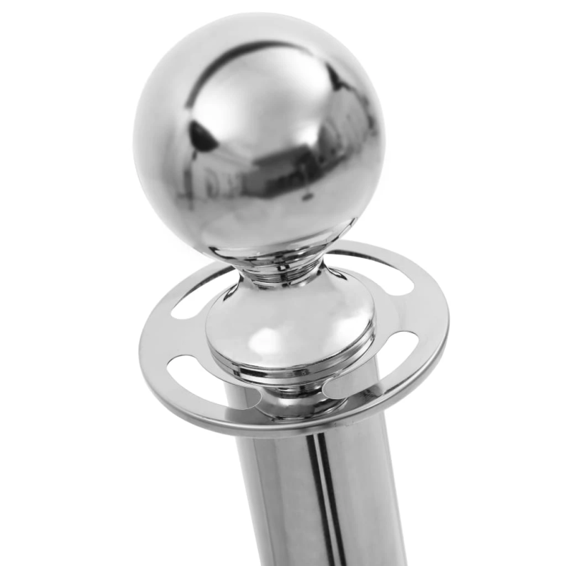 vidaXL 3-daļīgs VIP rindu barjeru komplekts, nerūsējošs tērauds