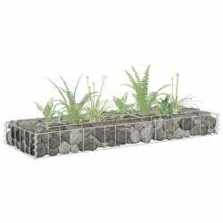 vidaXL gabions, augstā puķu kaste, cinkots tērauds, 90x30x10 cm
