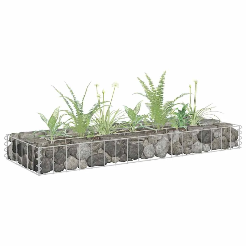 vidaXL gabions, augstā puķu kaste, cinkots tērauds, 90x30x10 cm