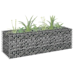 vidaXL gabions, augstā puķu kaste, cinkots tērauds, 90x30x30 cm