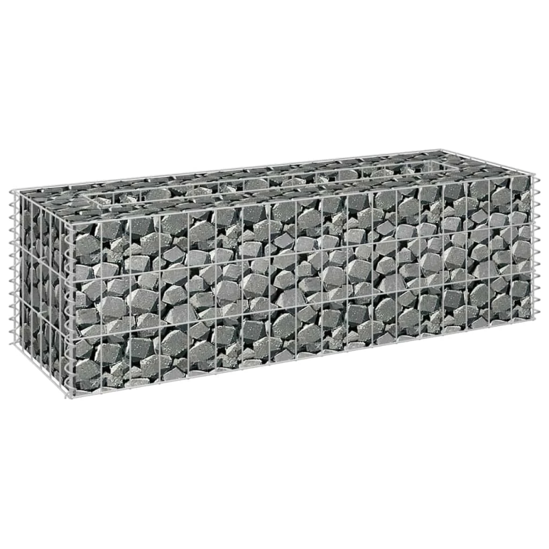 vidaXL gabions, augstā puķu kaste, cinkots tērauds, 90x30x30 cm