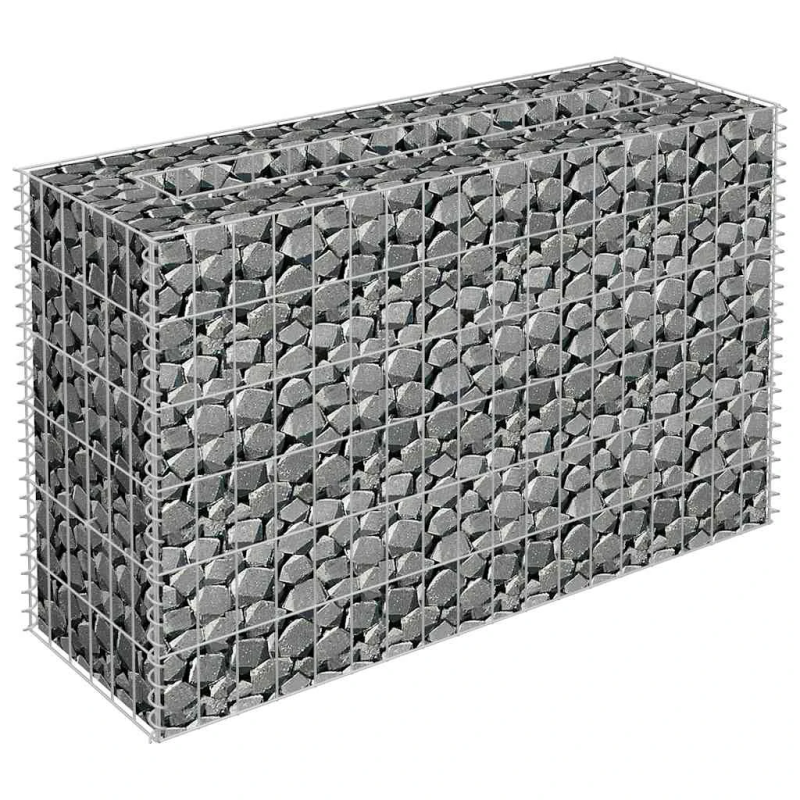 vidaXL gabions, augstā puķu kaste, cinkots tērauds, 90x30x60 cm