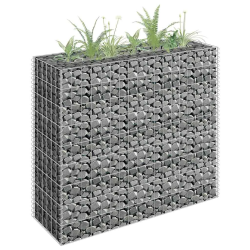 vidaXL gabions, augstā puķu kaste, cinkots tērauds, 90x30x90 cm