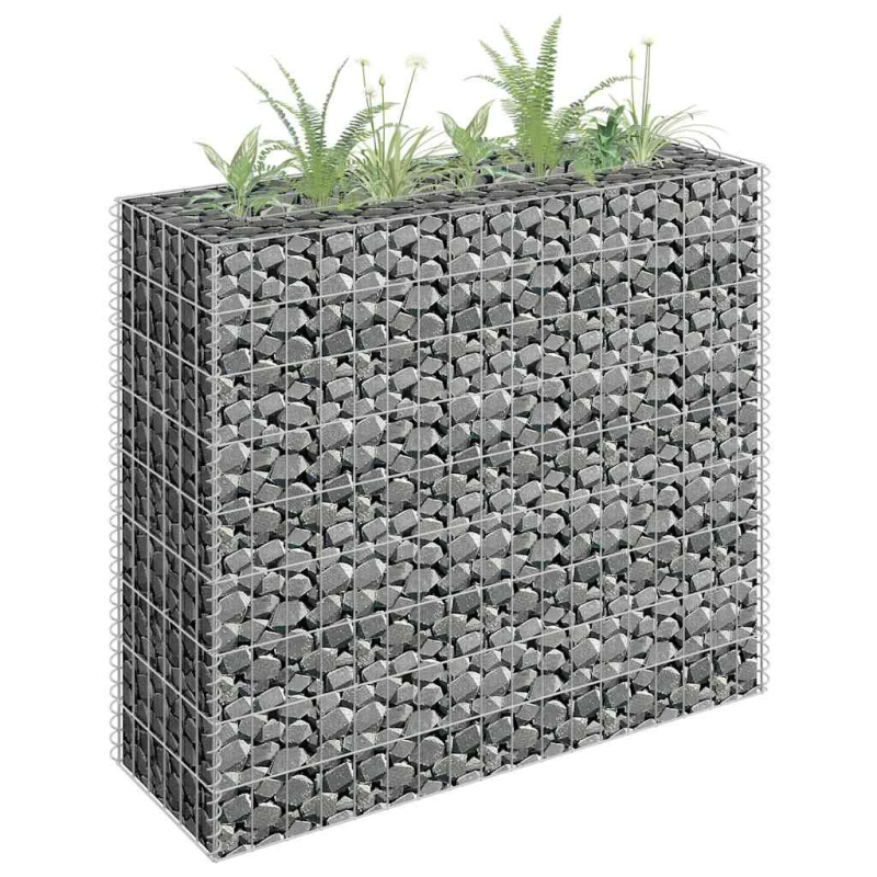 vidaXL gabions, augstā puķu kaste, cinkots tērauds, 90x30x90 cm